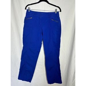 CHICOS So Slimming Casual Cotton 28” Ankle Pants Royal Blue Size‎ 0(8) EUC M13